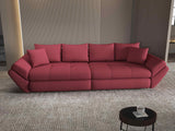 Canapea extensibilă dumonde cu ladă de depozitare si sezut confortabil din spuma HR, Loana Enjoy Rosu 300x100 cm Fabrica