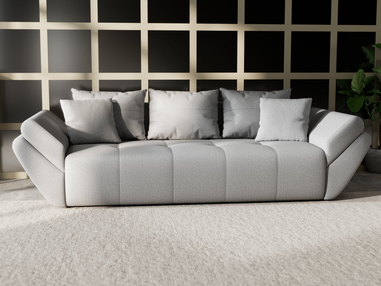 Canapea extensibilă dumonde cu ladă de depozitare si sezut confortabil din spuma HR, Berlin Grey 250x100 cm Fabrica
