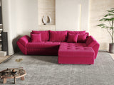 Colțar extensibil dumonde cu ladă de depozitare si sezut confortabil din spuma HR, Loana Bordeaux Zoom II 270x185 cm Fabrica