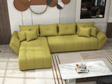 Colțar extensibil dumonde cu ladă de depozitare si sezut confortabil din spuma HR, Berlin XL Enjoy Green 350x185 cm Fabrica