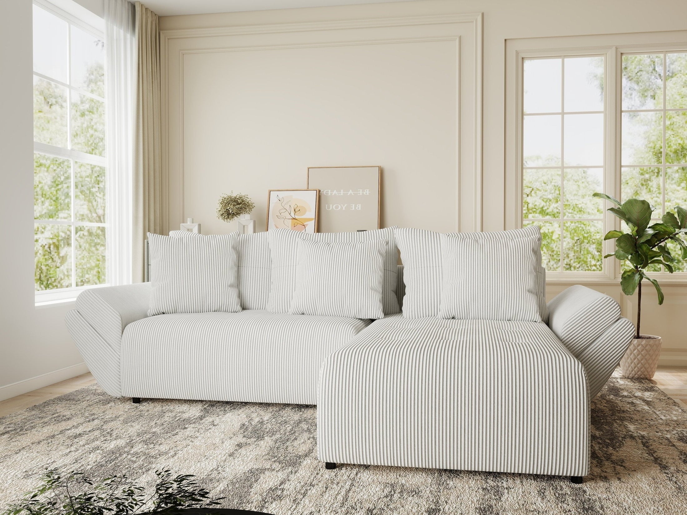 Colțar extensibil dumonde cu ladă de depozitare si sezut confortabil din spuma HR, Berlin Zoom Gri 280x185 cm II