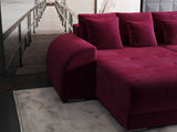 Colțar extensibil dumonde cu ladă de depozitare si sezut confortabil din spuma HR, Verona Zoom Rosu 290x185 cm Fabrica