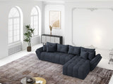 Colțar extensibil dumonde cu ladă de depozitare si sezut confortabil din spuma HR,Berlin XL Enjoy Lux Grey Antracit 350x185 cm II Fabrica