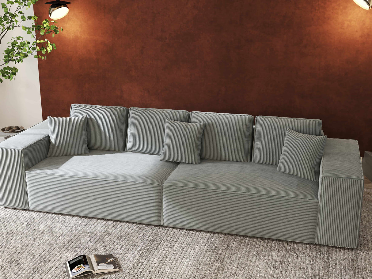 Canapea extensibilă dumonde cu ladă de depozitare si sezut confortabil din spuma HR, Dream Zoom Mint 310x100 cm Fabrica