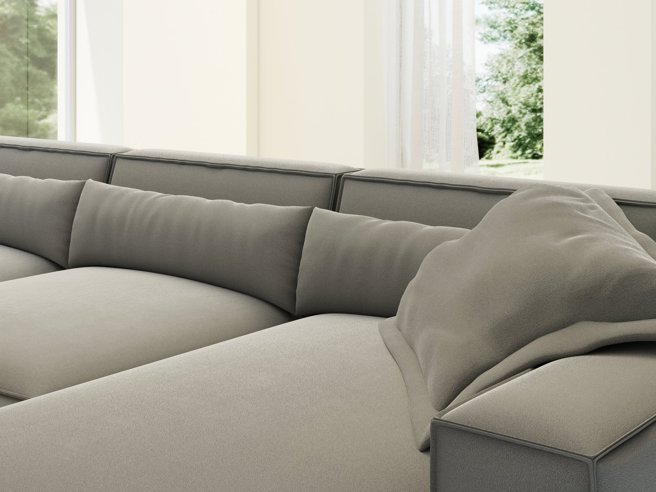 Colțar dumonde cu sezut confortabil din spuma HR, Marvelo XL Royal Gri 366x175 cm II