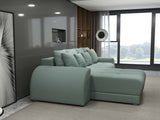 Colțar extensibil dumonde cu ladă de depozitare si sezut confortabil din spuma HR, Verona Enjoy Mint 290x185 cm Fabrica