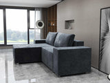 Colțar extensibil dumonde cu ladă de depozitare si sezut confortabil din spuma HR, Dream Euphoria Grafit 290x185 cm Fabrica