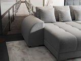 Colțar extensibil dumonde cu ladă de depozitare si sezut confortabil din spuma HR, Verona Euphoria Gri 290x185 cm Fabrica