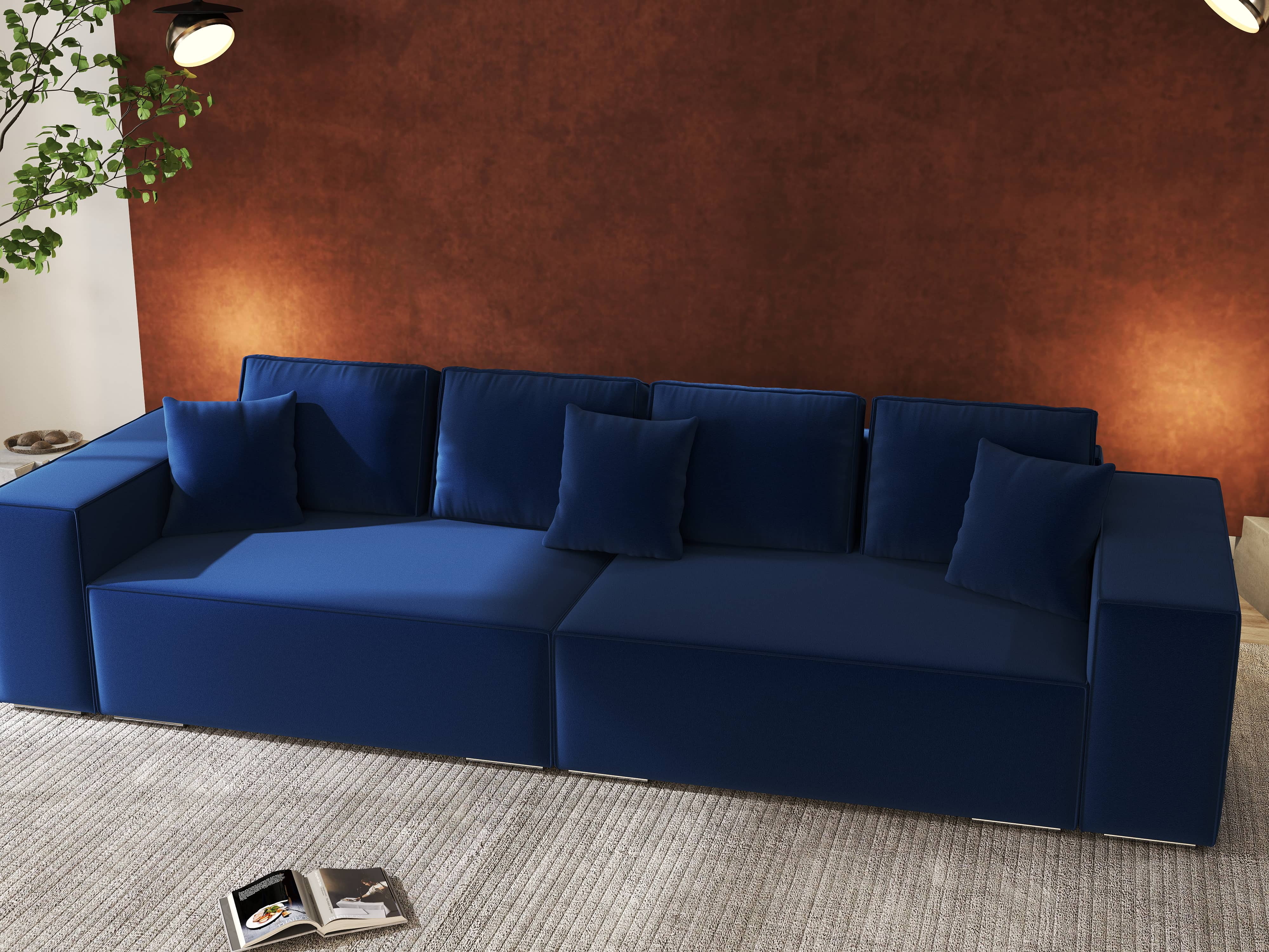 Canapea extensibilă dumonde cu ladă de depozitare si sezut confortabil din spuma HR, Dream Royal Albastru 310x100 cm Fabrica