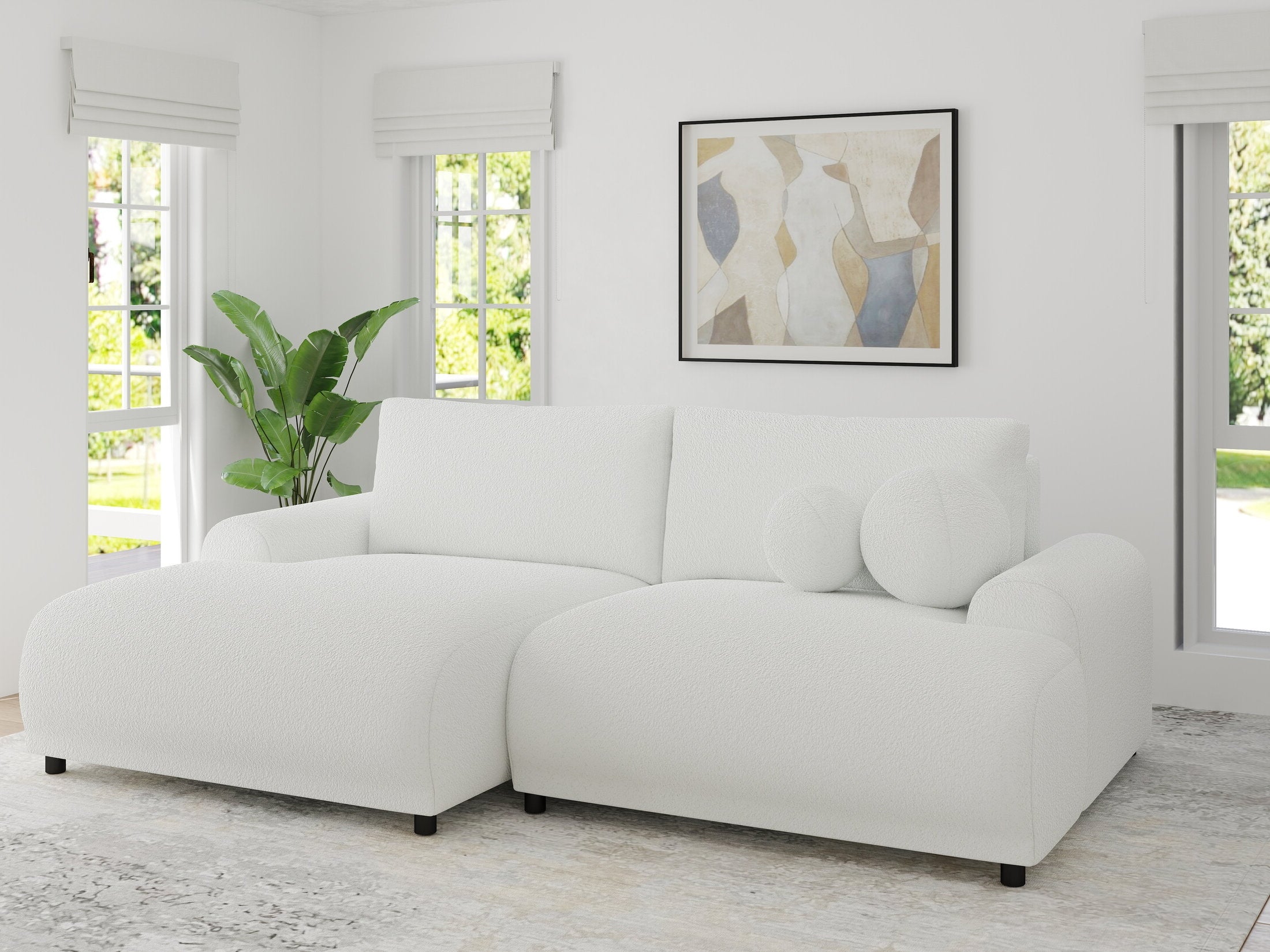 Colțar extensibil dumonde cu ladă de depozitare și șezut confortabil din spumă HR, Carlo Euphoria Alb 240x145 cm