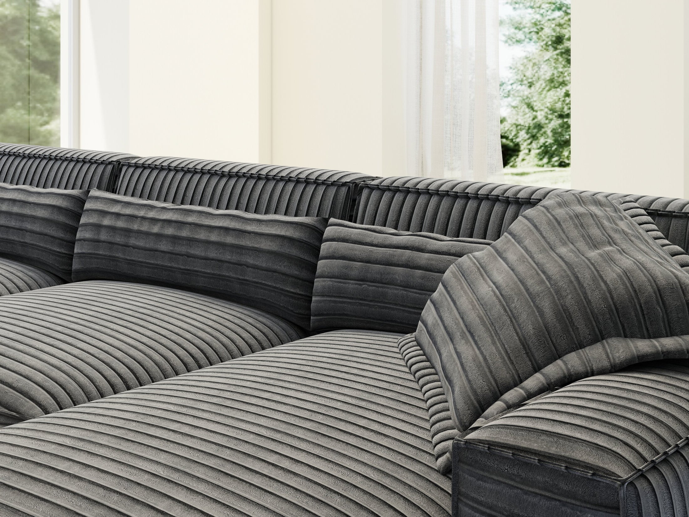 Colțar dumonde cu sezut confortabil din spuma HR, Marvelo XL Ambience Gri 366x175 cm II