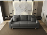 Canapea extensibilă dumonde cu ladă de depozitare si sezut confortabil din spuma HR, Kronos Royal Gri 210x100 cm fabrica