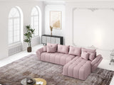 Colțar extensibil dumonde cu ladă de depozitare si sezut confortabil din spuma HR, Berlin XL Enjoy Lux Flamingo 350x185 cm II Fabrica