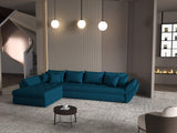 Colțar extensibil dumonde cu ladă de depozitare si sezut confortabil din spuma HR, Loana XL Enjoy Verde Petrol 335x185 cm Fabrica