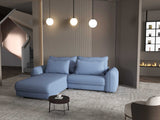 Colțar extensibil dumonde cu ladă de depozitare si sezut confortabil din spuma HR, Denver Enjoy Albastru 275x185 cm Fabrica