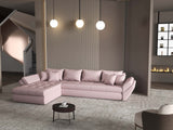 Colțar extensibil dumonde cu ladă de depozitare si sezut confortabil din spuma HR, Loana XL Enjoy Roz 335x185 cm Fabrica