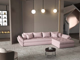 Colțar extensibil dumonde cu ladă de depozitare si sezut confortabil din spuma HR, Loana XL Enjoy Roz II 335x185 cm Fabrica