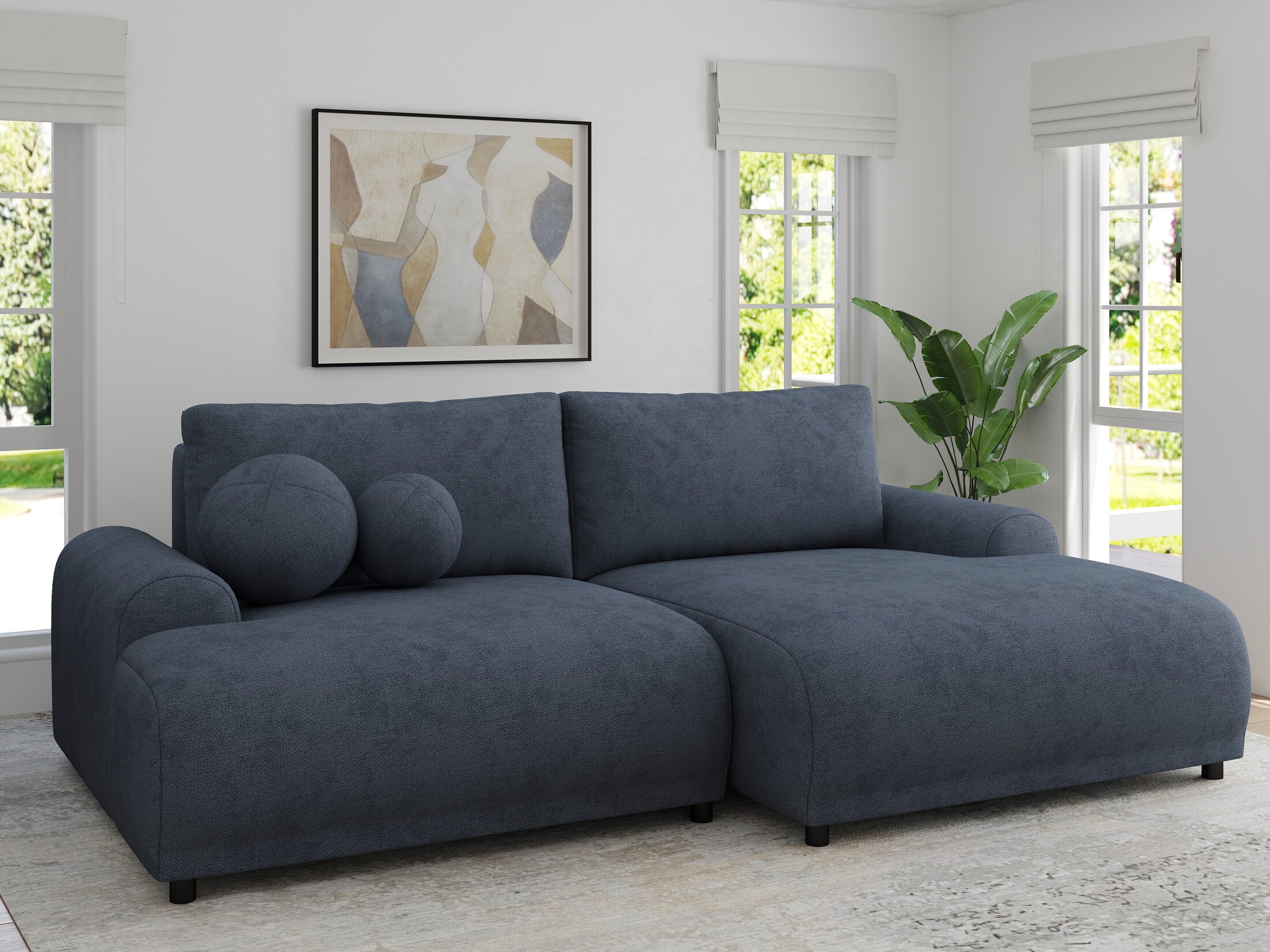 Colțar extensibil dumonde cu ladă de depozitare și șezut confortabil din spumă HR, Carlo Enjoy Antracit 240x145 cm II