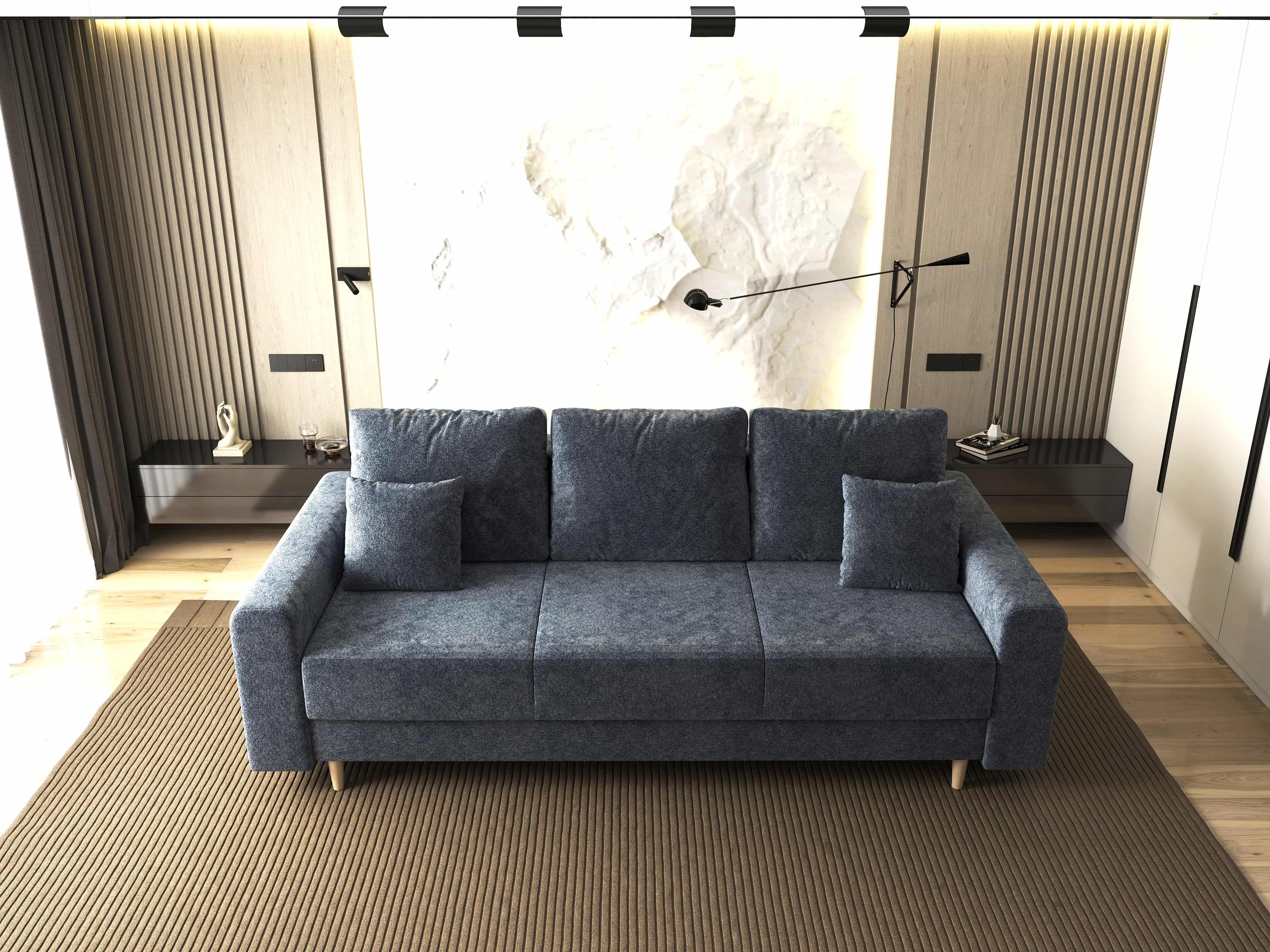 Canapea extensibilă dumonde cu ladă de depozitare si sezut confortabil din spuma HR, Kronos Euphoria Grafit 210x100 cm fabrica