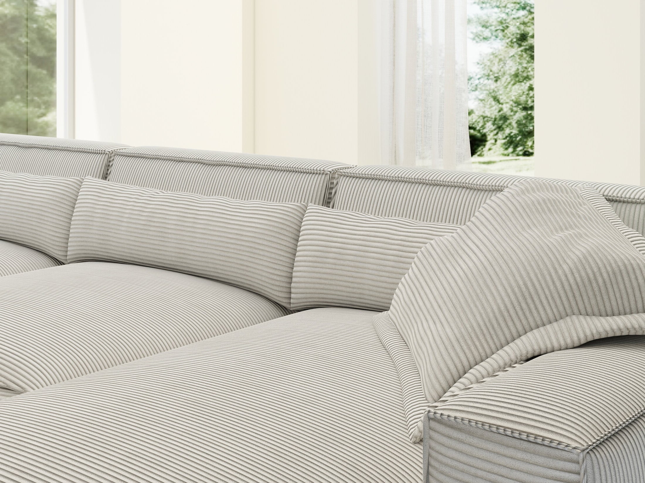 Colțar dumonde cu sezut confortabil din spuma HR, Marvelo XL Zoom Gri Mint 366x175 cm II