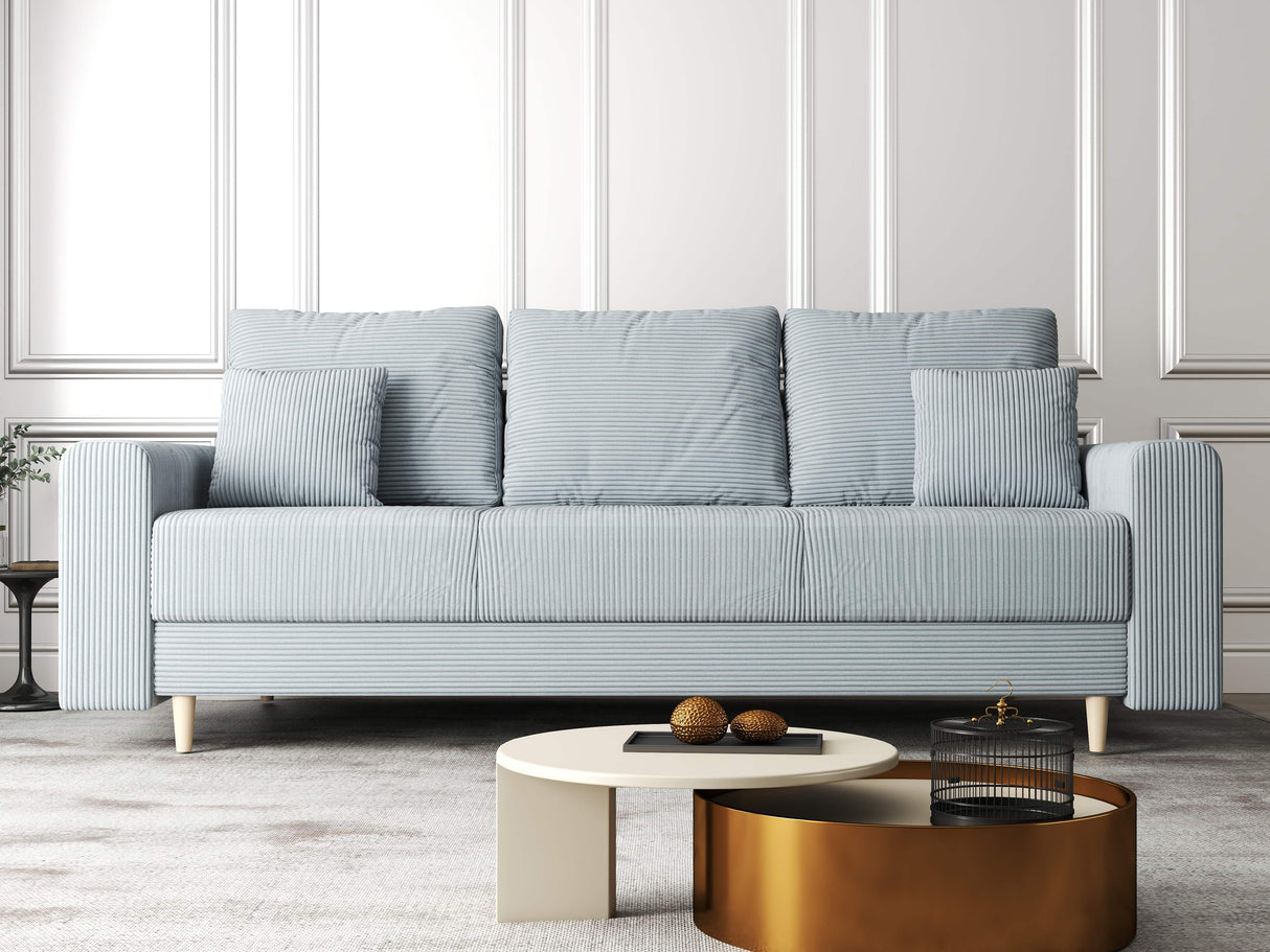 Canapea extensibilă dumonde cu ladă de depozitare si sezut confortabil din spuma HR, Kronos Zoom Gri Mint 210x100 cm fabrica