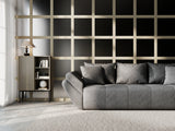 Canapea extensibilă dumonde cu ladă de depozitare si sezut confortabil din spuma HR, Berlin Kaki 250x100 cm Fabrica