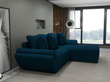 Colțar extensibil dumonde cu ladă de depozitare si sezut confortabil din spuma HR, Berlin Enjoy Verde Petrol 280x185 cm II Fabrica