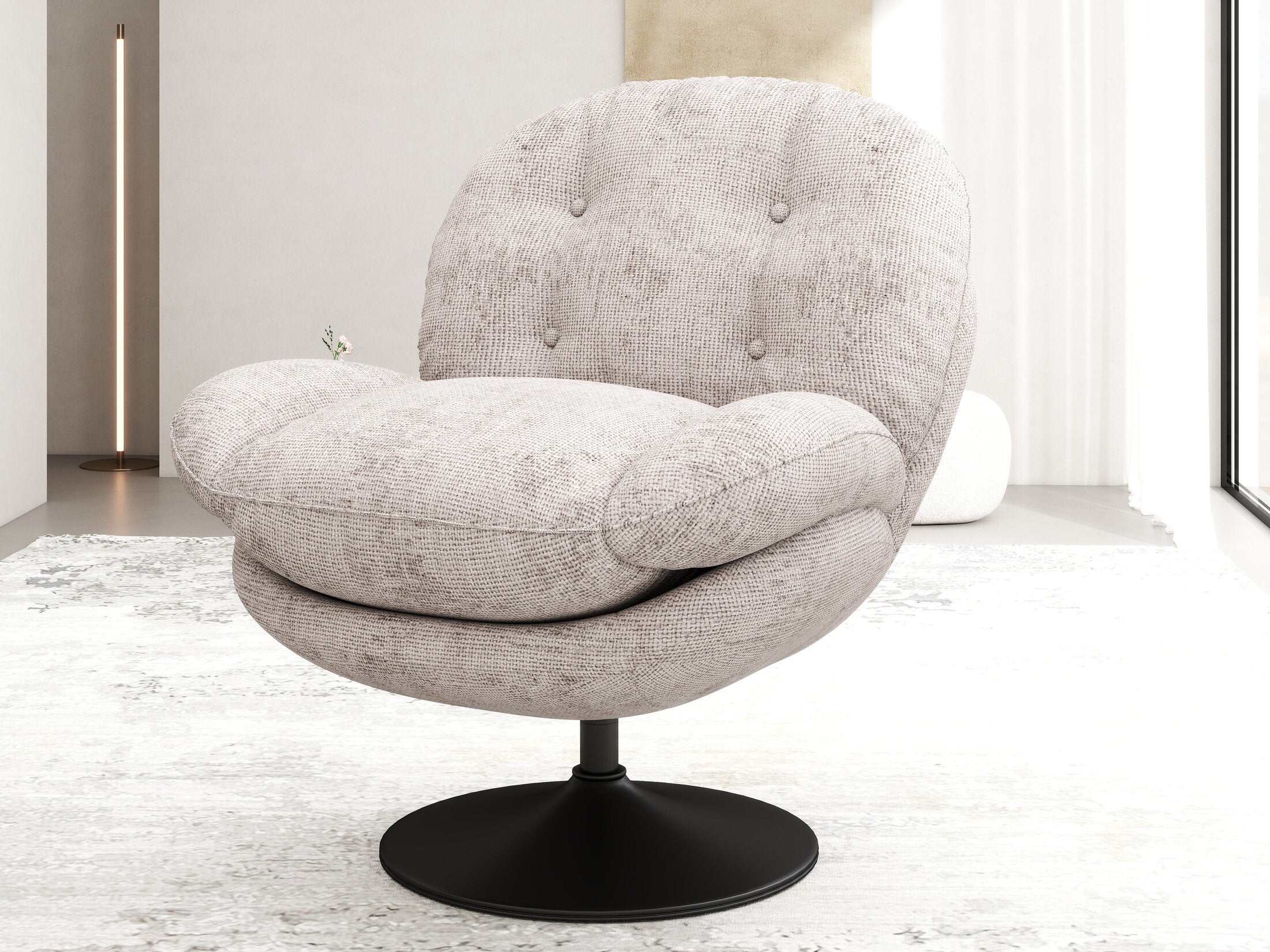 Fotoliu dumonde tapitat Bej modern Amaris 83x95cm