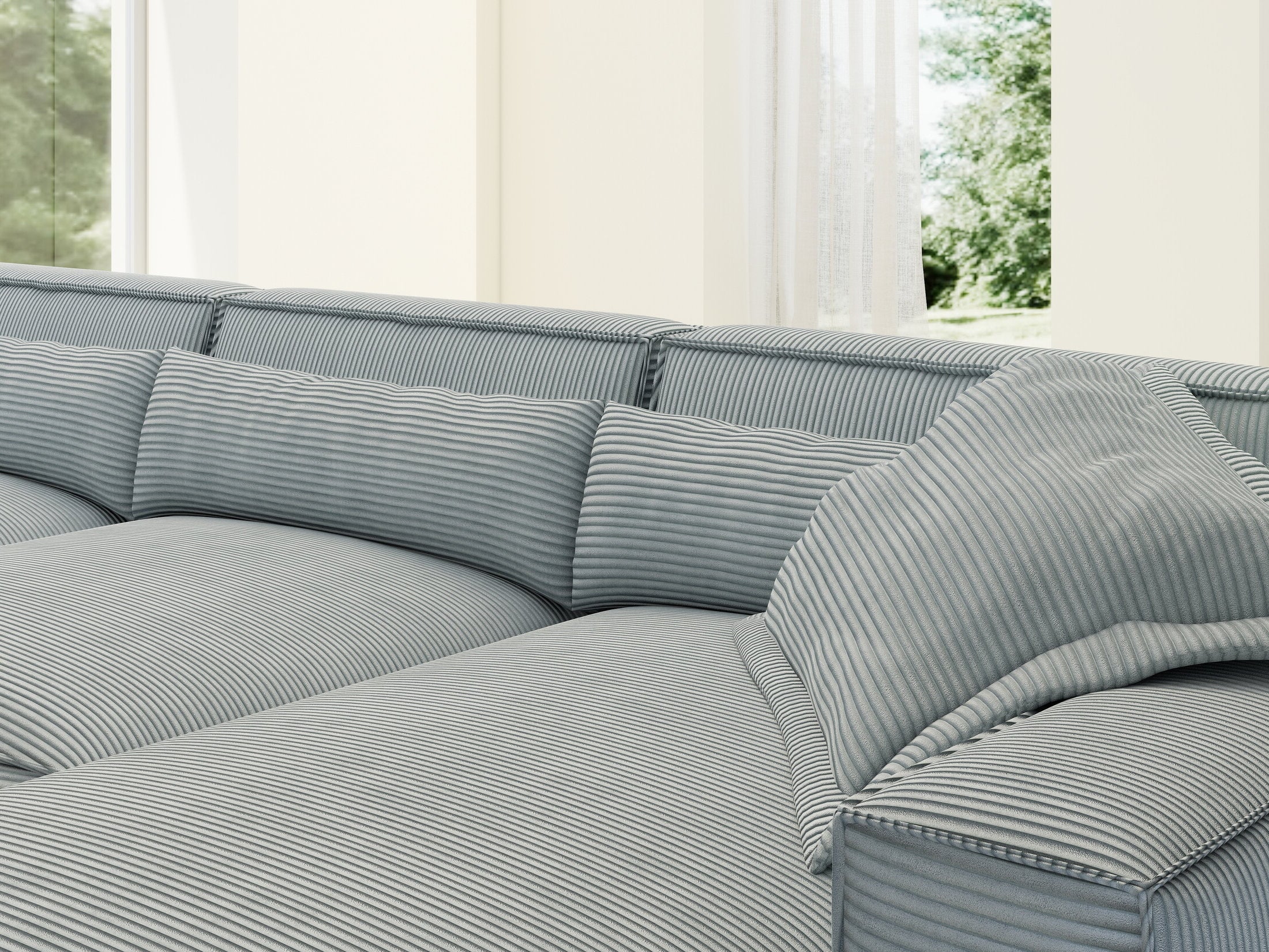 Colțar dumonde cu sezut confortabil din spuma HR, Marvelo XL Zoom Gri 366x175 cm II