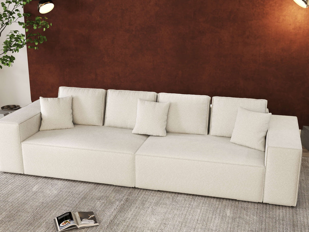 Canapea extensibilă dumonde cu ladă de depozitare si sezut confortabil din spuma HR, Dream Euphoria Alb 310x100 cm Fabrica