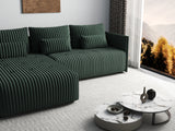 Colțar extensibil dumonde cu ladă de depozitare si sezut confortabil din spuma HR, Malta Ambience Verde II 235x185 cm