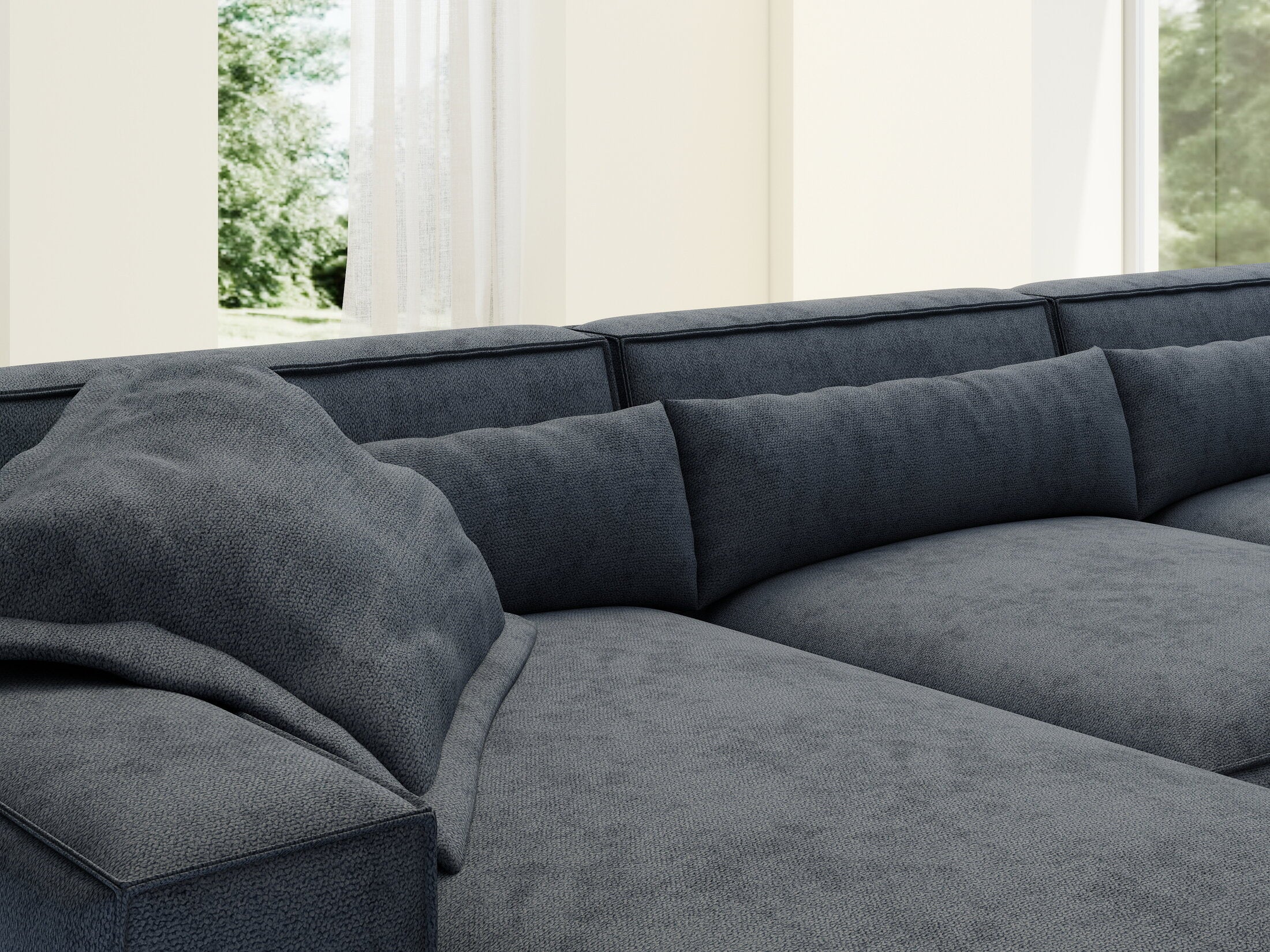 Colțar dumonde cu sezut confortabil din spuma HR, Marvelo XL Enjoy Antracit 366x175 cm