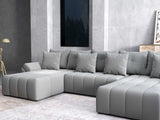Colțar extensibil dumonde cu ladă de depozitare si sezut confortabil din spuma HR, Berlin U Royal Gri 380x180 cm Fabrica