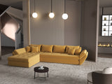 Colțar extensibil dumonde cu ladă de depozitare si sezut confortabil din spuma HR, Loana XL Royal Mustar 335x185 cm Fabrica