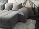 Colțar extensibil dumonde cu ladă de depozitare si sezut confortabil din spuma HR, Verona Euphoria Gri II 290x185 cm Fabrica
