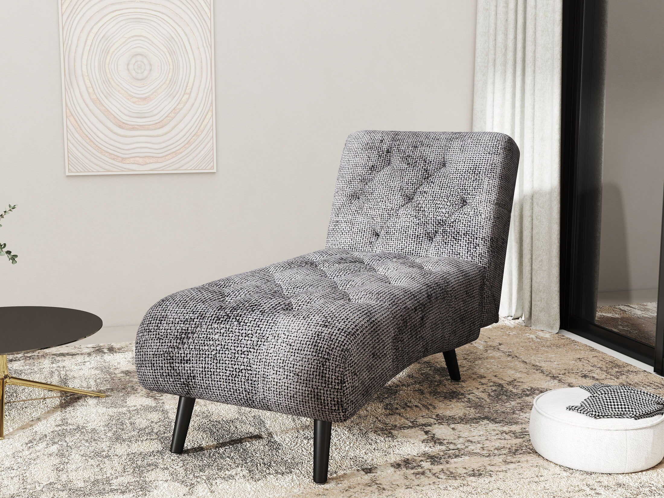 Fotoliu dumonde tapitat Gri modern Armoné 65x146cm