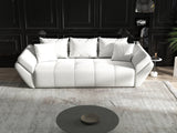 Canapea extensibilă dumonde cu ladă de depozitare si sezut confortabil din spuma HR, Euphoria White 250x100 cm Fabrica