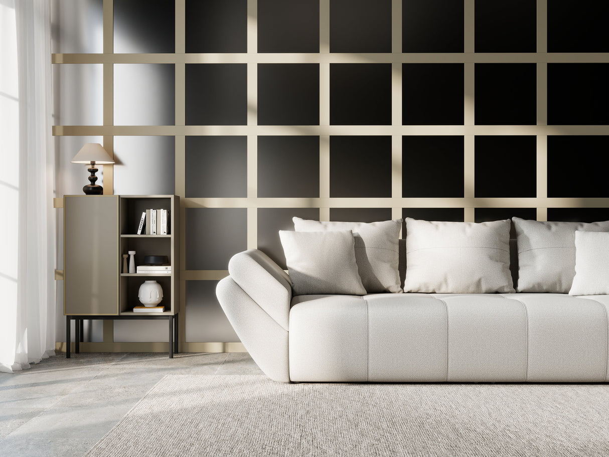 Canapea extensibilă dumonde cu ladă de depozitare si sezut confortabil din spuma HR, Berlin New Bej 250x100 cm Fabrica