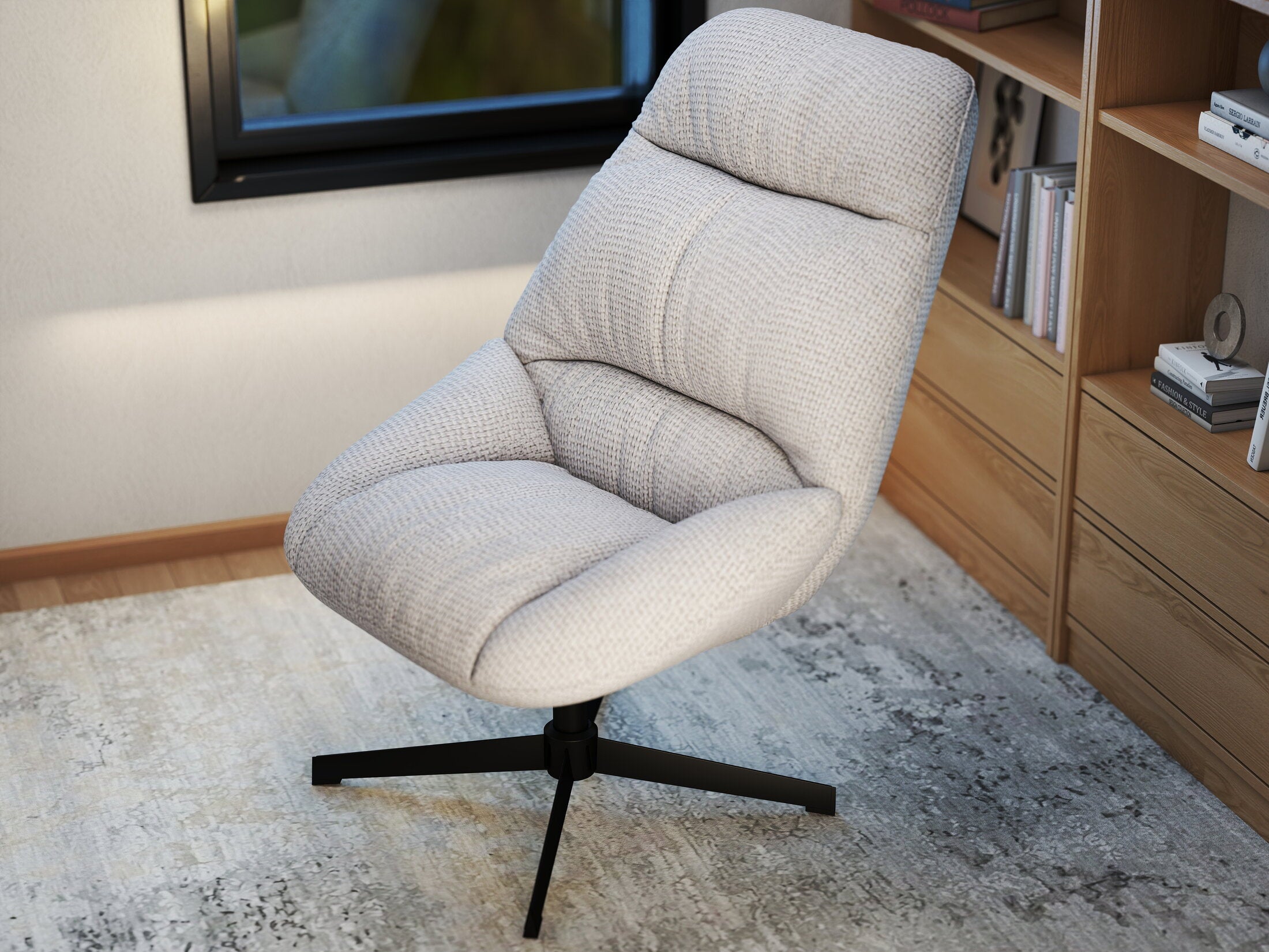 Fotoliu dumonde tapitat Bej modern Calisto 71x83cm