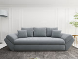 Canapea extensibilă dumonde cu ladă de depozitare si sezut confortabil din spuma HR, Loana Zoom Grey Mint 250x100 cm Fabrica
