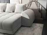 Colțar extensibil dumonde cu ladă de depozitare si sezut confortabil din spuma HR, Verona Euphoria Alb II 290x185 cm Fabrica