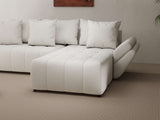 Colțar extensibil dumonde cu ladă de depozitare si sezut confortabil din spuma HR, Berlin Euphoria Alb 280x185 cm II Fabrica