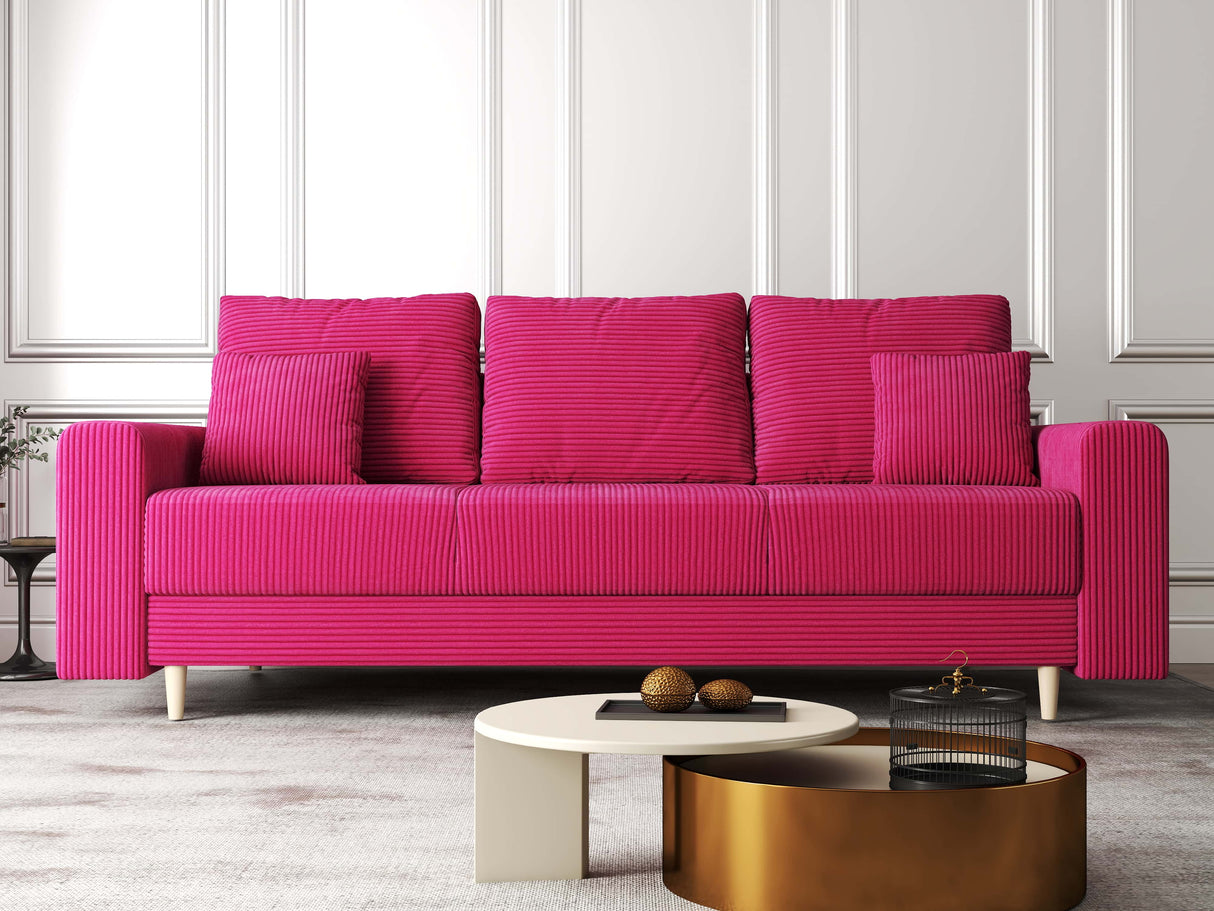 Canapea extensibilă dumonde cu ladă de depozitare si sezut confortabil din spuma HR, Kronos Zoom Rosu 210x100 cm fabrica