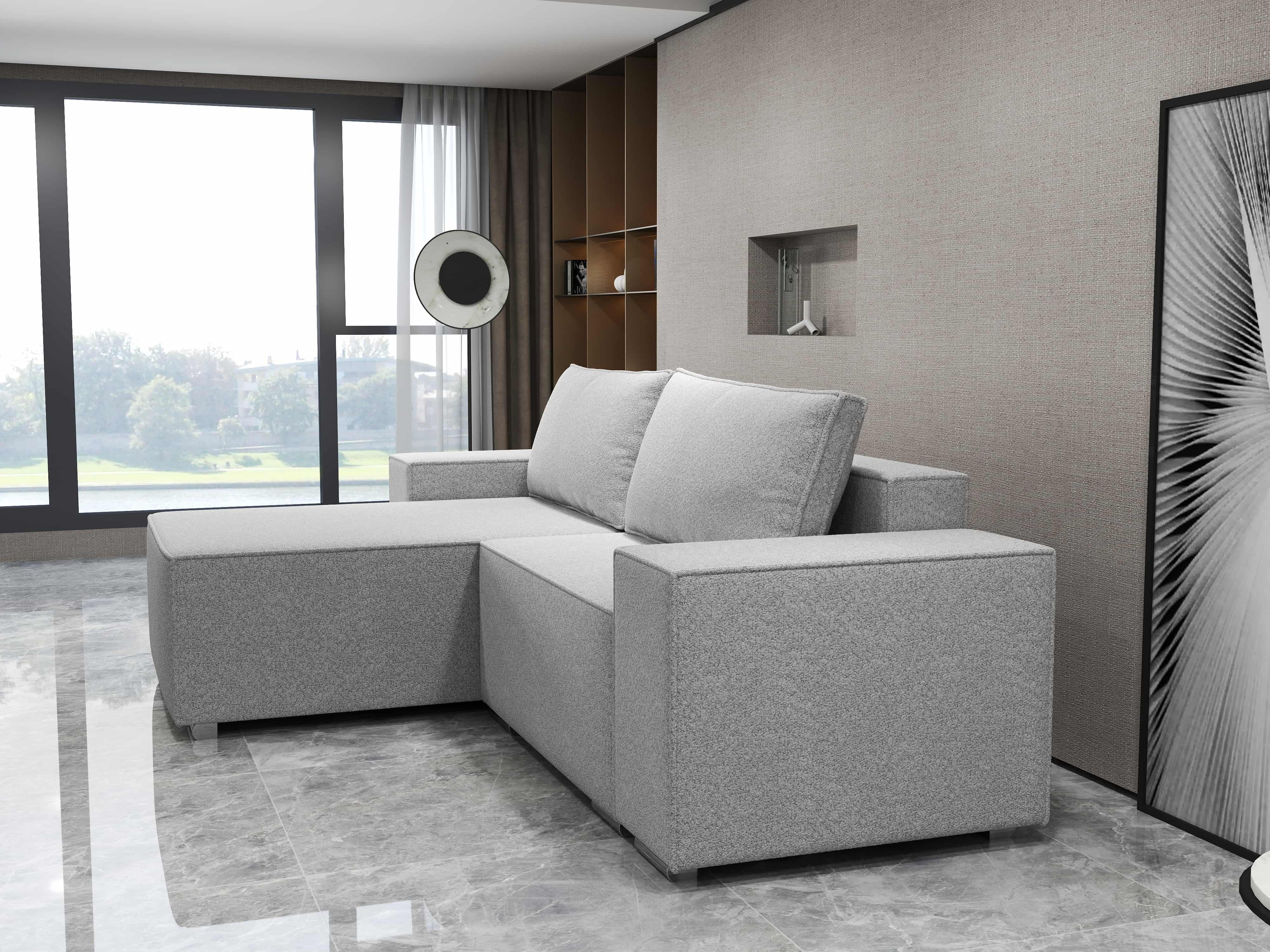 Colțar extensibil dumonde cu ladă de depozitare si sezut confortabil din spuma HR, Dream Euphoria Dove 290x185 cm Fabrica