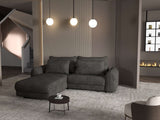 Colțar extensibil dumonde cu ladă de depozitare si sezut confortabil din spuma HR, Denver Enjoy Negru 275x185 cm Fabrica