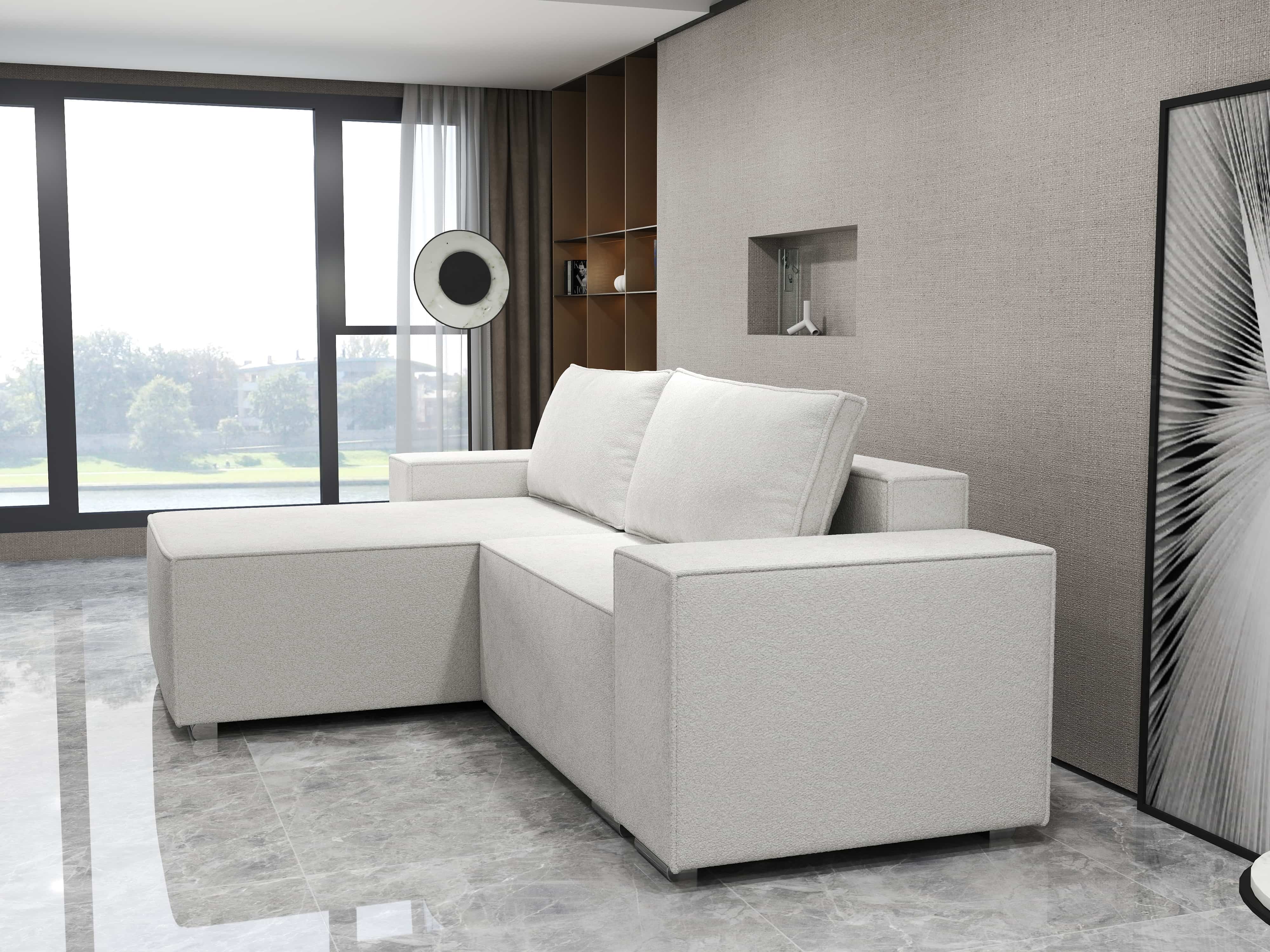 Colțar extensibil dumonde cu ladă de depozitare si sezut confortabil din spuma HR, Dream Euphoria Ivory 290x185 cm Fabrica