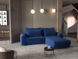 Colțar extensibil dumonde cu ladă de depozitare si sezut confortabil din spuma HR, Denver Royal Albastru 275x185 cm II Fabrica