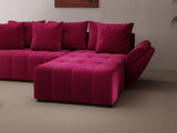 Colțar extensibil dumonde cu ladă de depozitare si sezut confortabil din spuma HR, Berlin Zoom Bordeaux 280x185 cm II Fabrica