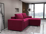 Colțar extensibil dumonde cu ladă de depozitare si sezut confortabil din spuma HR, Dream Zoom Rosu 290x185 cm II Fabrica