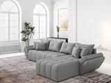 Colțar extensibil dumonde cu ladă de depozitare si sezut confortabil din spuma HR, Berlin XL Enjoy Lux Grey 350x185 cm II Fabrica